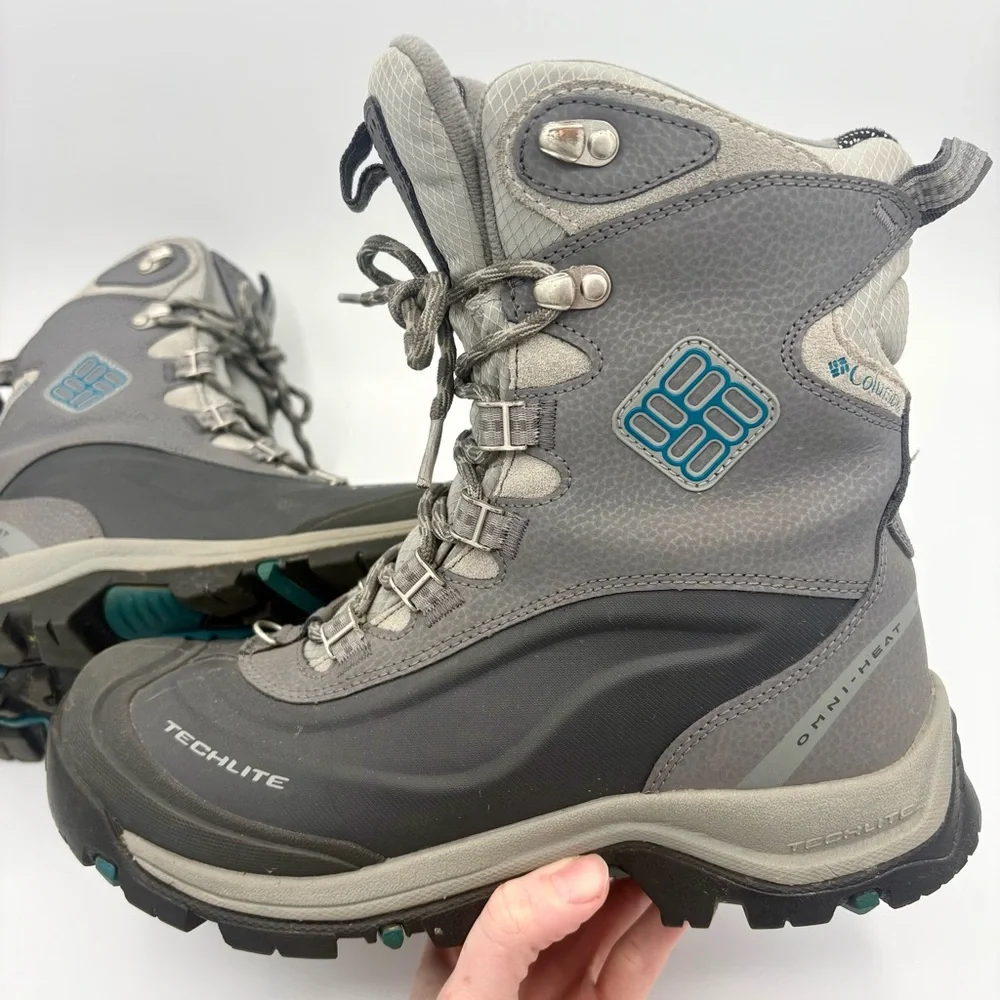 COLUMBIA BUGABOOT Plus III OMNI-HEAT Women’s Waterproof Winter Boot Shale Aqua 9
